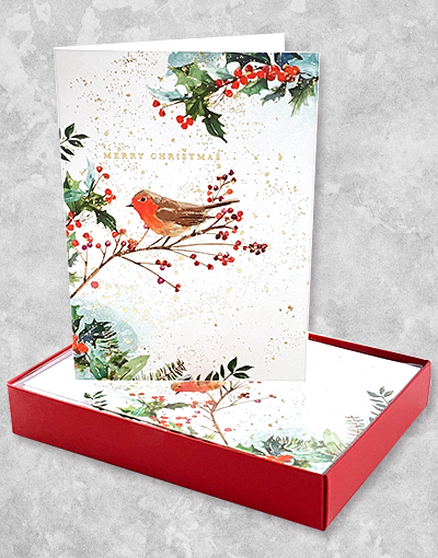 15-Piece Christmas Robin Greeting Cards Set - Festive Holiday Cards for Family & Friends - Perfect for Christmas Wishes, Holiday Parties & Office Exchanges