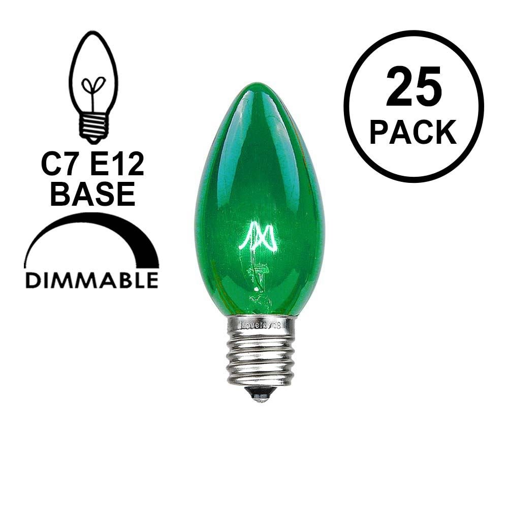 500 Pack Green C7/E12 Candelabra Base Christmas Lights - 5 Watt Outdoor Replacement Bulbs for Holiday Decorations, Tree Trimming, and Home Festive Lighting