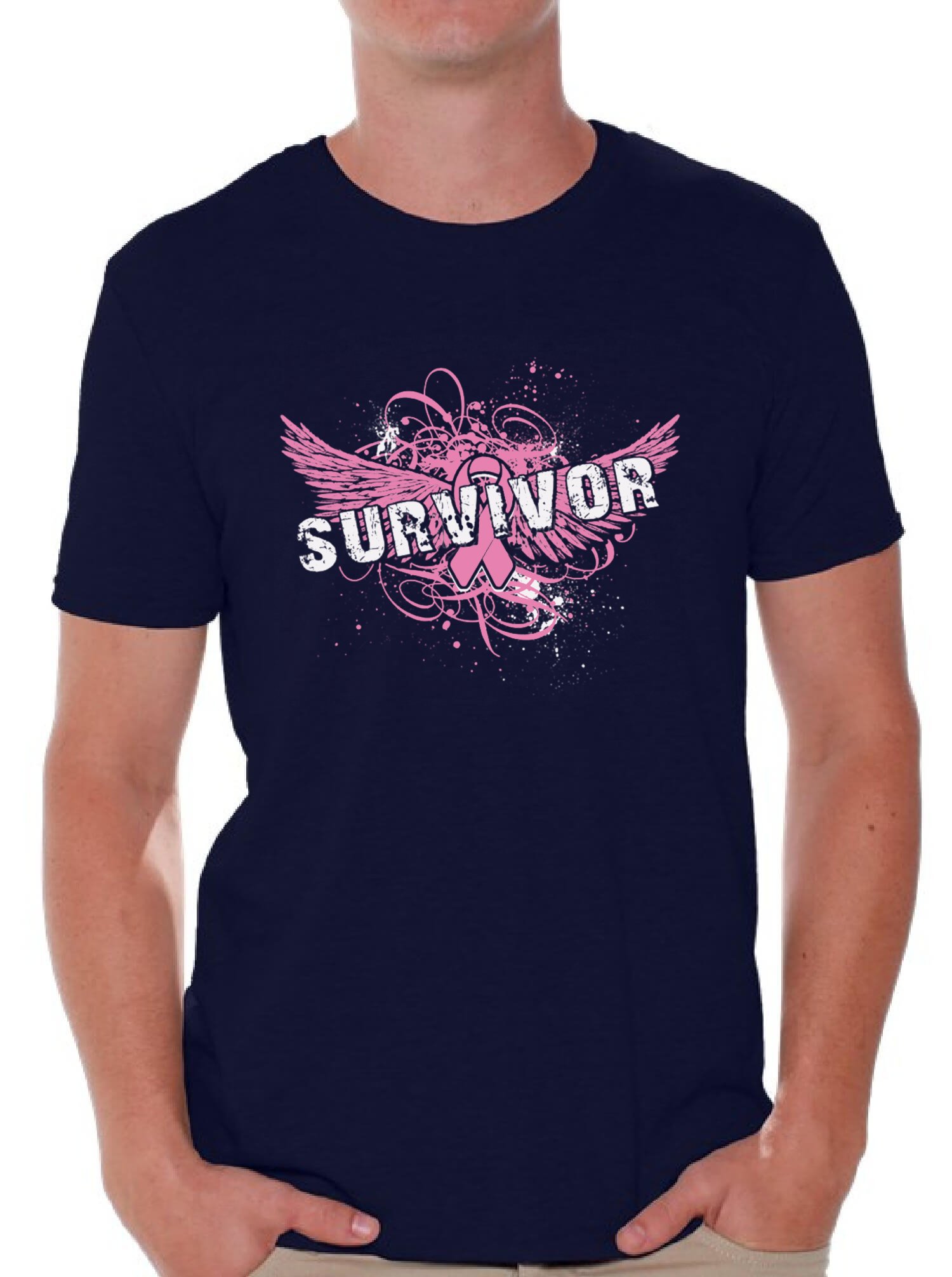 Survivor T-Shirt Pink Wings - Breast Cancer Awareness Shirt with Free Bookmark - Support & Inspire Survivors - Perfect for Fundraisers, Walks & Everyday Wear