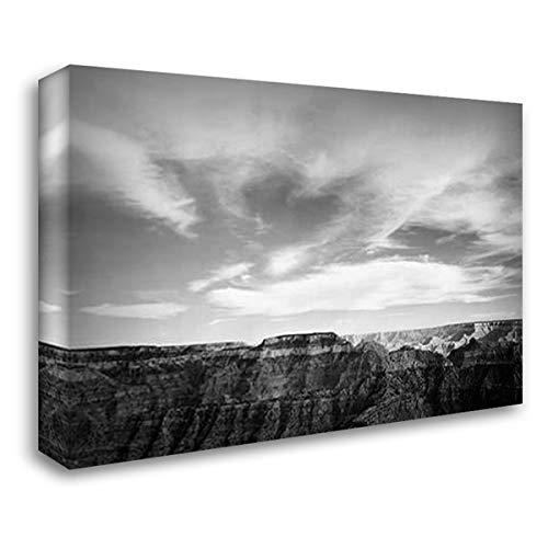 Ansel Adams 24x17 Gallery Wrapped Canvas Art - Canyon Edge, Low Horizon, Clouded Sky, Grand Canyon National Park Arizona 1941 - Premium Wall Decor for Living Room, Office & Home