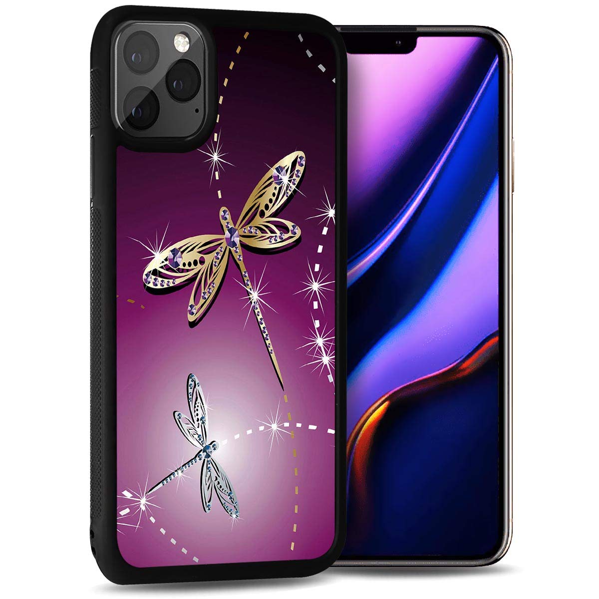 Durable Soft Protective Phone Case for iPhone 13 - Purple Dragonfly Design | Shockproof Slim Cover for Everyday Use & Travel Protection