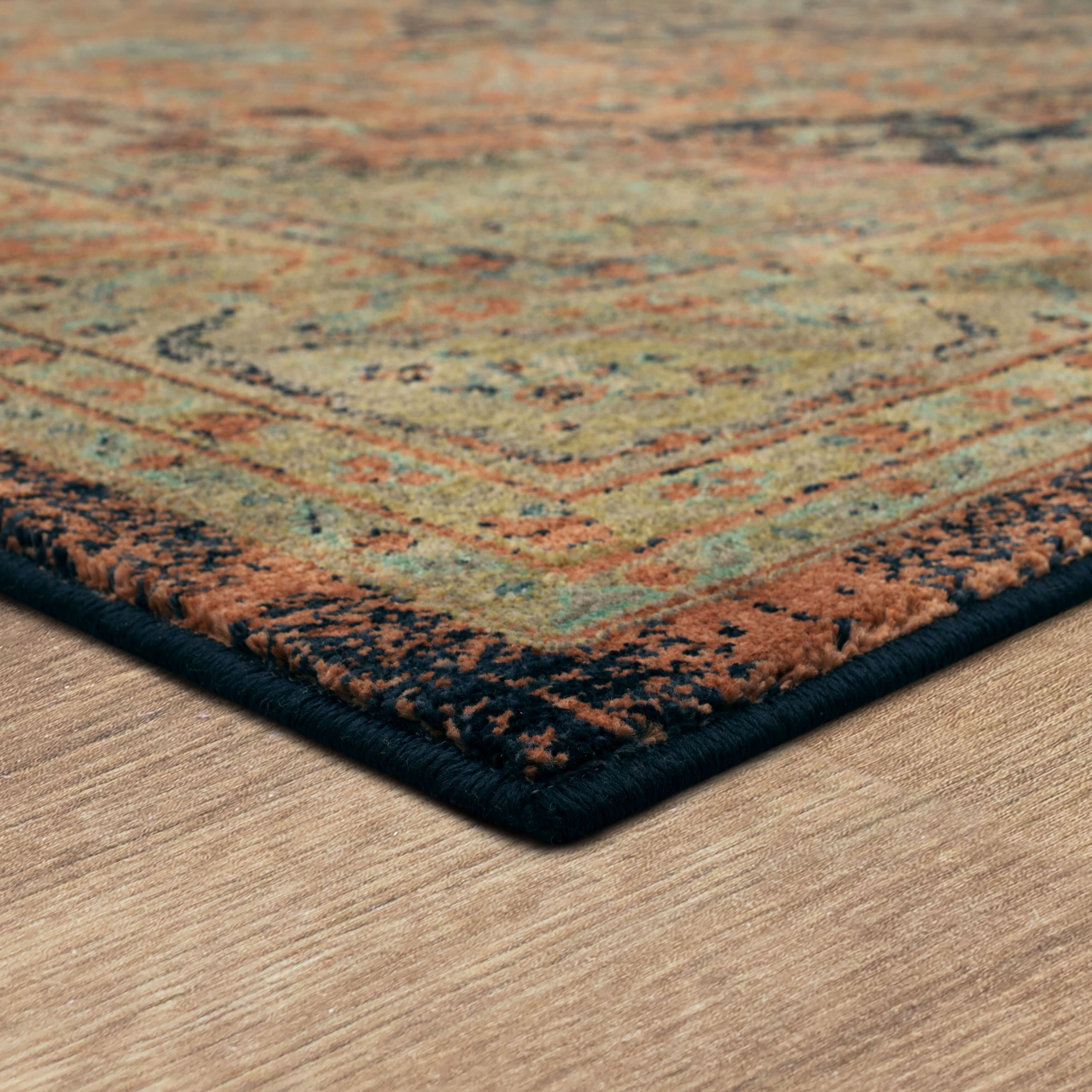 Chiswick Coral Area Rug 1.5' x 1.5' - Soft Non-Slip Small Rug for Bathroom, Kitchen, Entryway & Nursery Decor