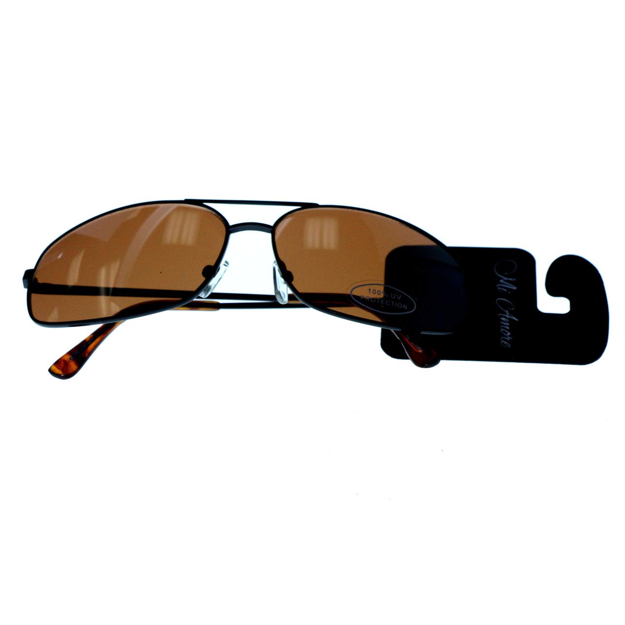 Mi Amore Polarized Sports Sunglasses for Men & Women - UV Protection, Lightweight & Shatterproof - Black/Brown - Perfect for Running, Cycling, Hiking & Outdoor Activities