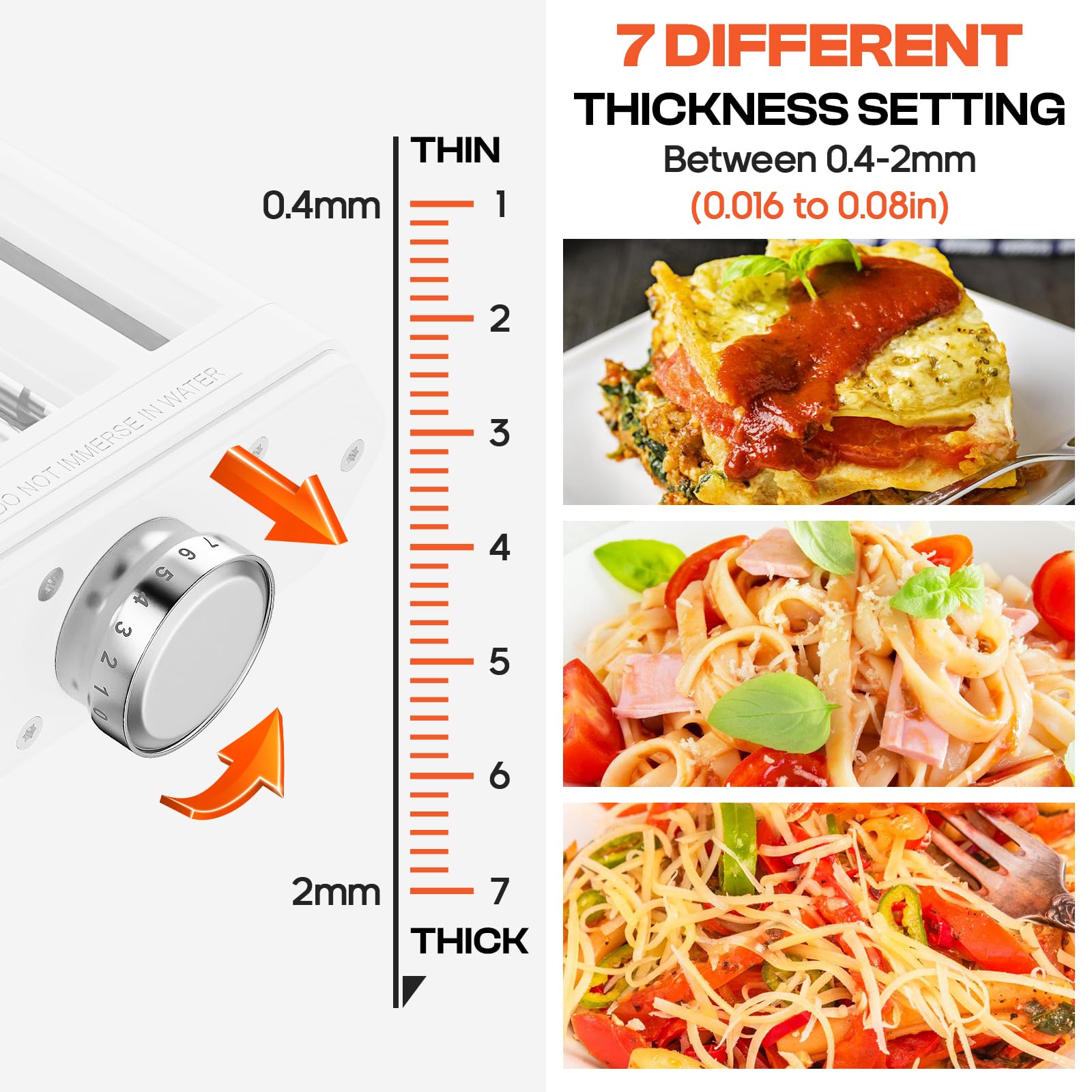 Cofun 3-in-1 Manual Pasta Maker Machine with 7 Adjustable Thickness Settings - Stainless Steel Pasta Roller & Cutter for Fettuccine, Spaghetti - Perfect for Homemade Italian Pasta, Family Cooking & Restaurant Use