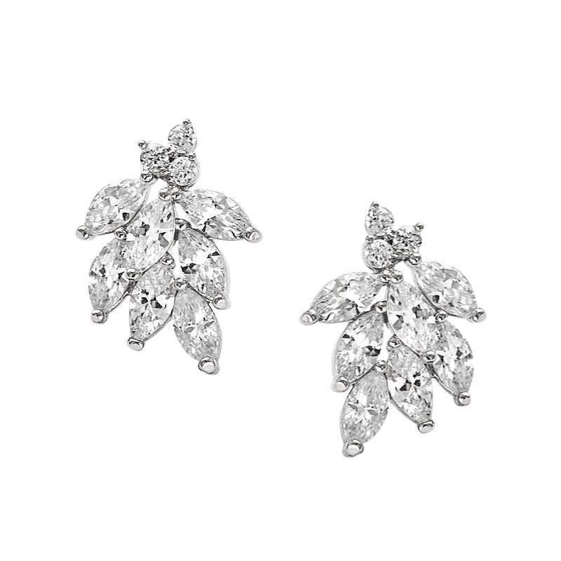 Sparkling Crystal Bridal Earrings for Wedding - Sterling Silver 6054 | Elegant & Timeless Jewelry for Brides, Bridesmaids, and Special Occasions