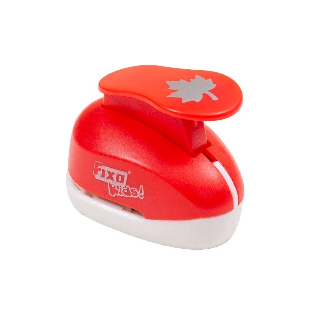 Fixo Shape Punch - Leaf Design, Medium Size, Red Color | Perfect for Scrapbooking, Card Making & DIY Crafts