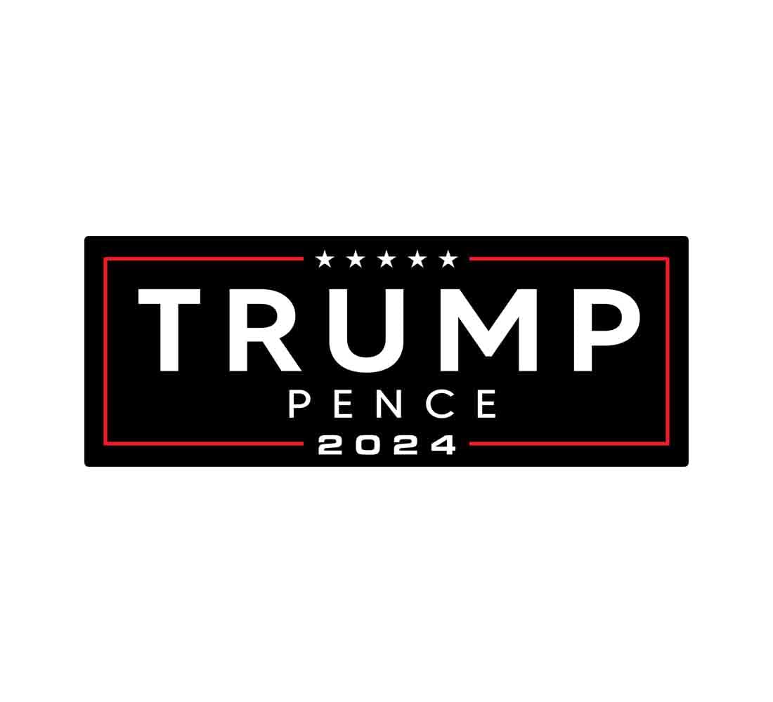 Trump Pence 2024 Bumper Sticker Decal (3.37