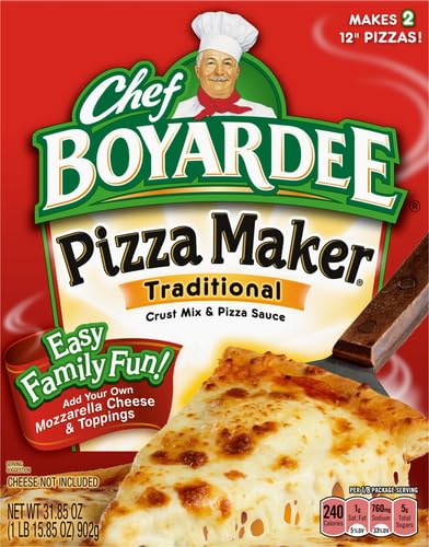 Chef Boyardee Cheese Pizza Maker Kit - 31.85 oz | Easy Homemade Pizza Maker for Kids & Family | Perfect for Birthday Parties, Sleepovers & Family Cooking Nights