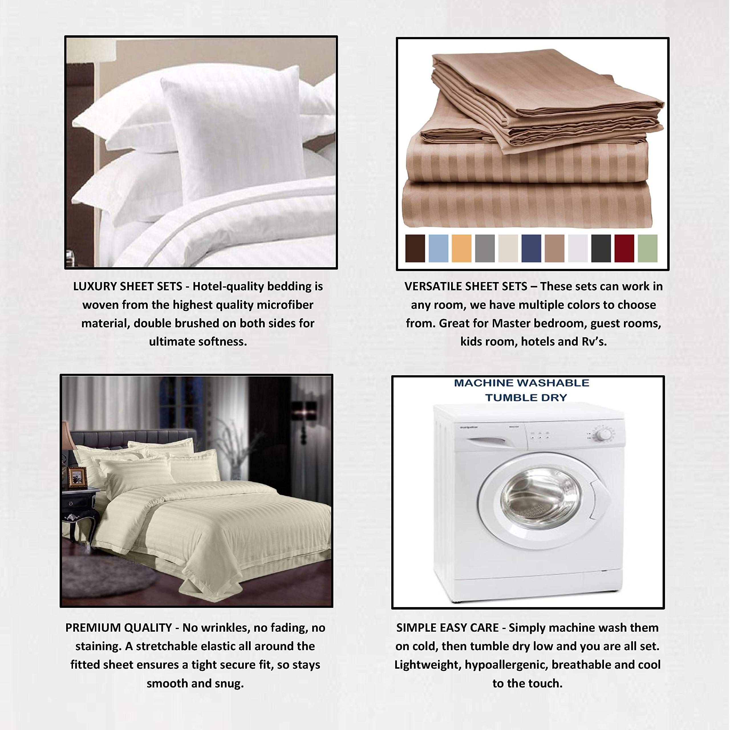 VASTRA 600TC Organic Cotton Sheets - Full Size for Deep Pocket Mattress | Soft Bedding for Home & Hotel Use