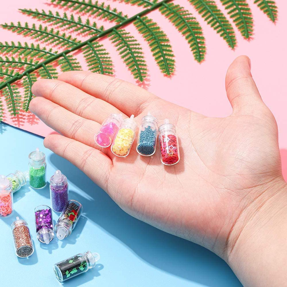 Huda Crush Beauty Acrylic 3D Glitter Powder Nail Art Kit - 48 Mini Bottles Set with Nail Stickers & Tools | Perfect for DIY Manicure, Nail Salon, and Home Nail Art Decoration