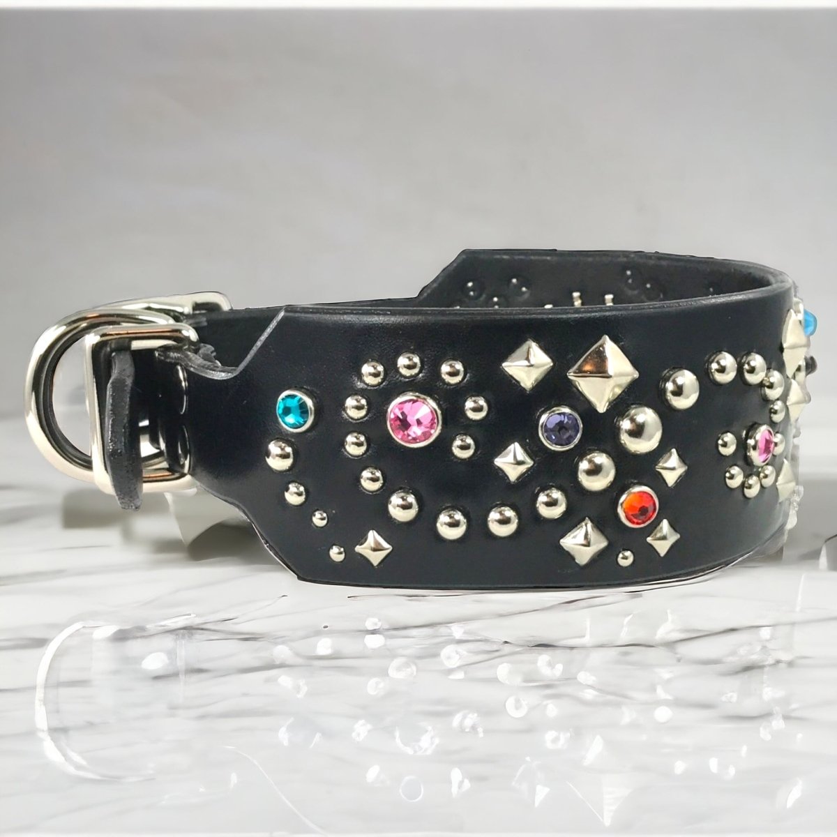 Premium Custom Leather Dog Collar - Stargazer Deluxe Design | Handmade Adjustable Pet Collar for Small Medium Large Dogs | Perfect for Walks, Training & Fashion Accessories