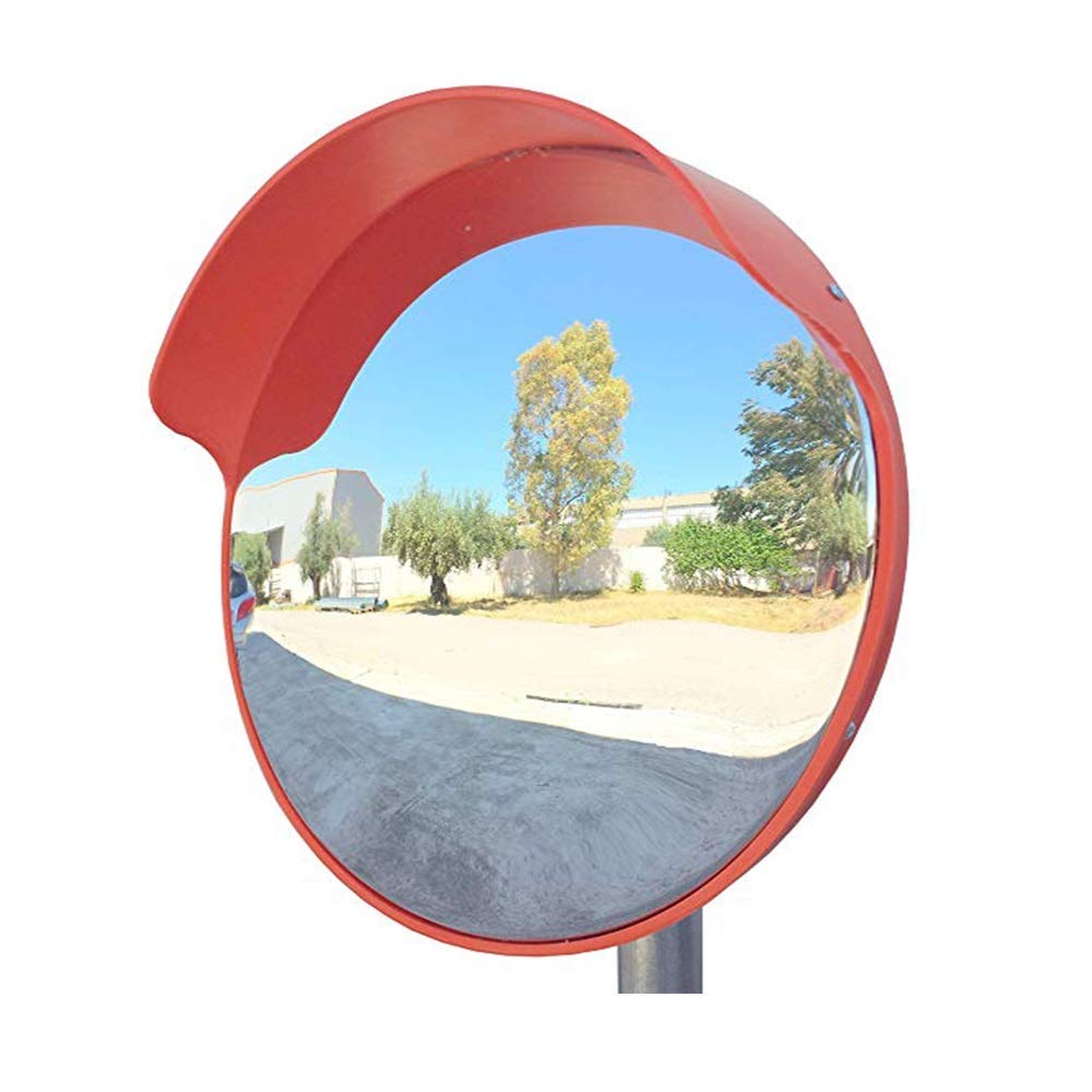 LXTIN 80cm Convex Road Mirror - Acrylic Wide Angle Safety Mirror for Garage, Warehouse & Driveway - Indoor/Outdoor Traffic & Security Mirror for Blind Spots & Corner Visibility