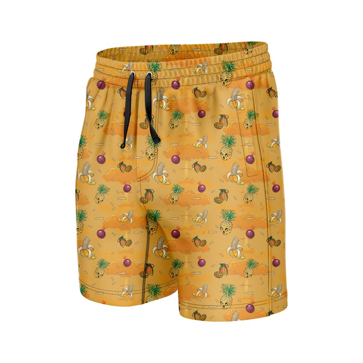 Greater Half Fruit Wars Swim Trunks - Quick Dry Men's Swim Shorts for Beach, Pool & Summer Vacation | Fun Tropical Print Swimwear