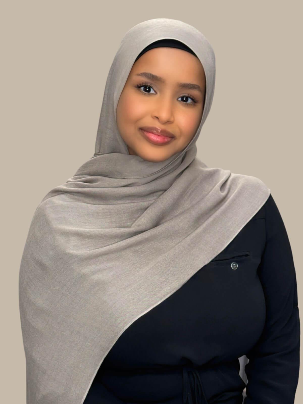 Premium Cotton Modal Hijab Scarf - Soft & Breathable Oak Mist Color - Perfect for Daily Wear, Prayer, and Modest Fashion