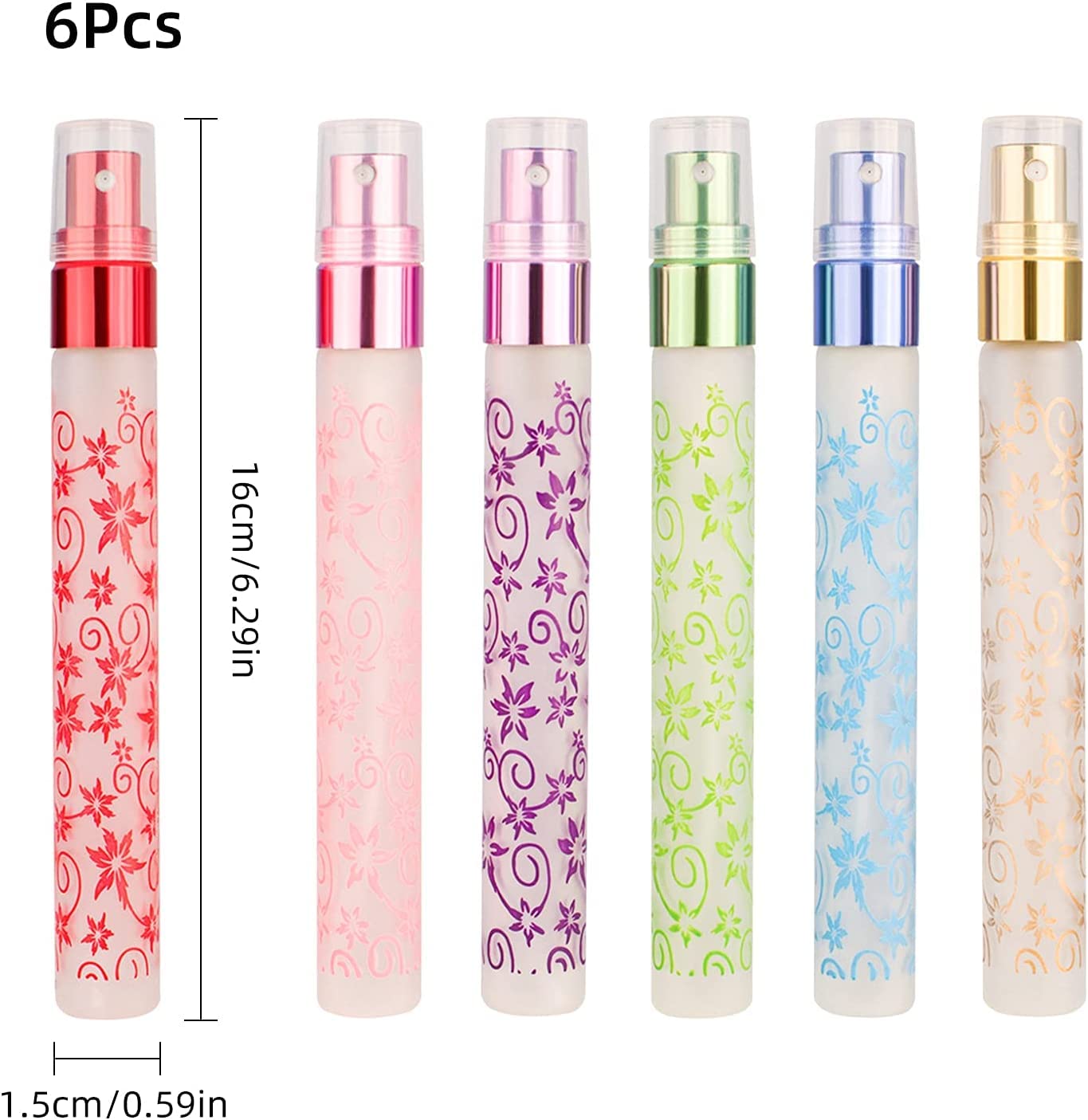 LusDoly 24-Pack 10ml Gold Glass Fine Mist Spray Bottles with Sprayer - Refillable Perfume Atomizer, Essential Oil Dispenser, Cosmetic & Cleaning Liquid Bottles - Perfect for Travel, DIY Beauty, Home & Salon Use