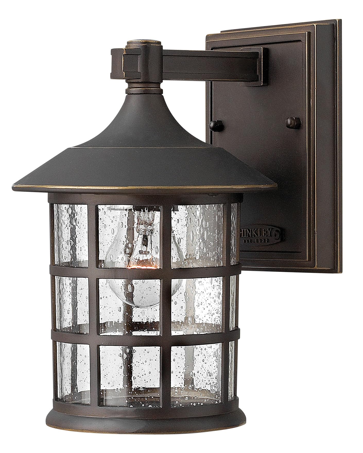 Hinkley Freeport 1800OZ Small Outdoor Wall Mount Lantern - New England Style Cast Aluminum Fixture with Clear Seedy Glass in Oil Rubbed Bronze - Perfect for Porch, Patio, Garden & Entryway Lighting
