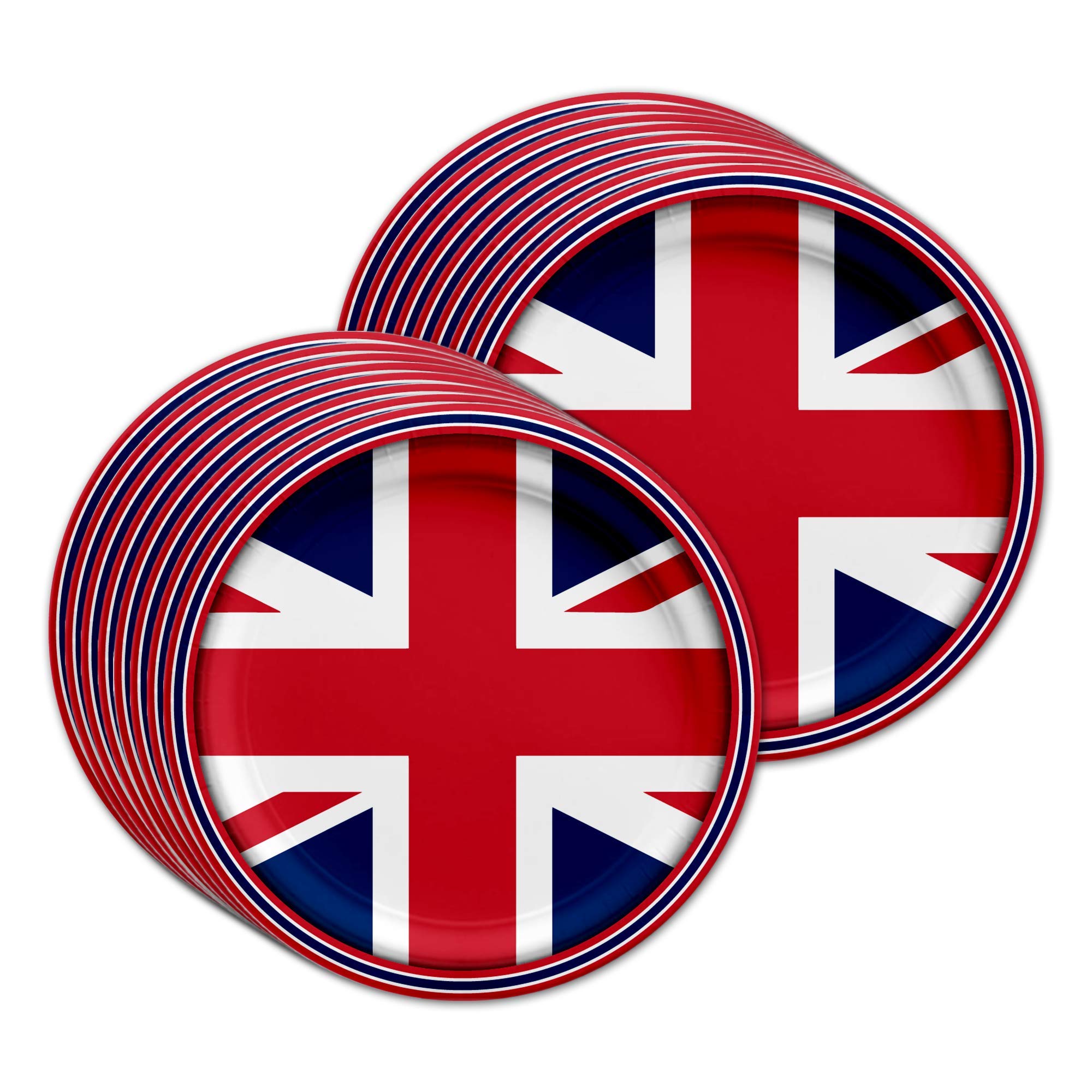 **British Flag Themed Birthday Party Supplies Set - 16-Piece Tableware Kit with Plates, Napkins & Cups | Perfect for UK England Themed Parties, National Day Celebrations & Patriotic Events**