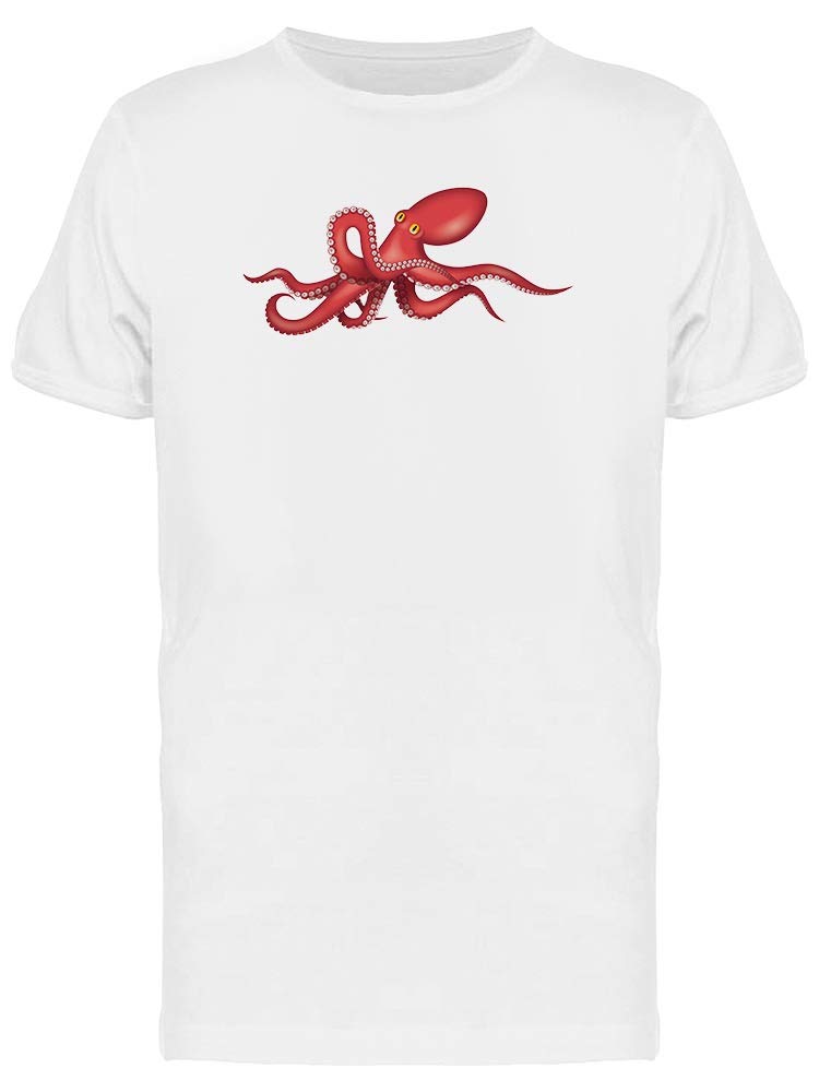 Big Red Octopus Graphic T-Shirt for Men - Soft Cotton Casual Tee for Everyday Wear, Street Style & Outdoor Activities