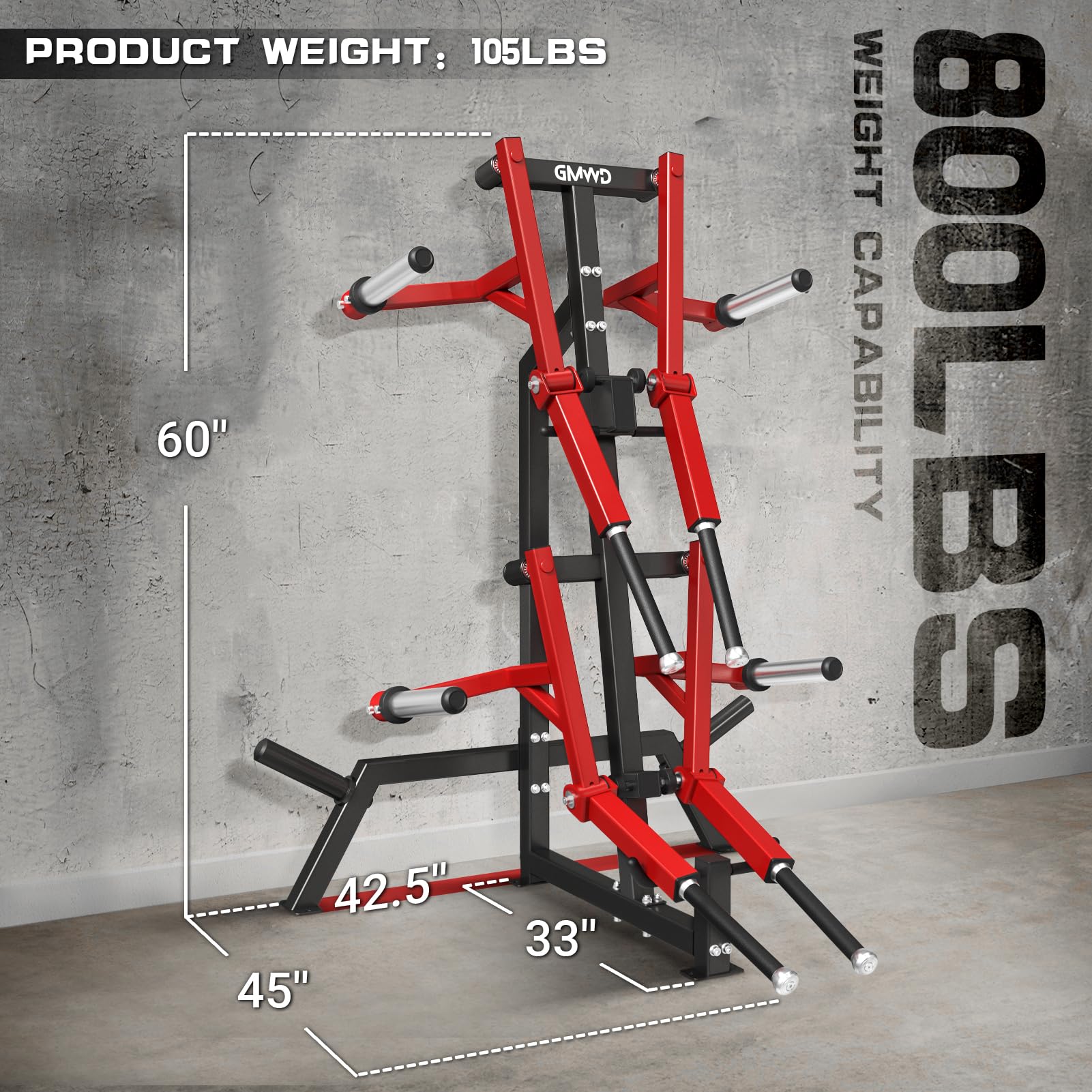 GMWD 800LB Standing Lateral Raise Machine - Adjustable Shoulder Press & Bentover Lateral Raise for Upper Body Strength Training - Home Gym Equipment for Men & Women - Perfect for Home Workouts & Strength Building