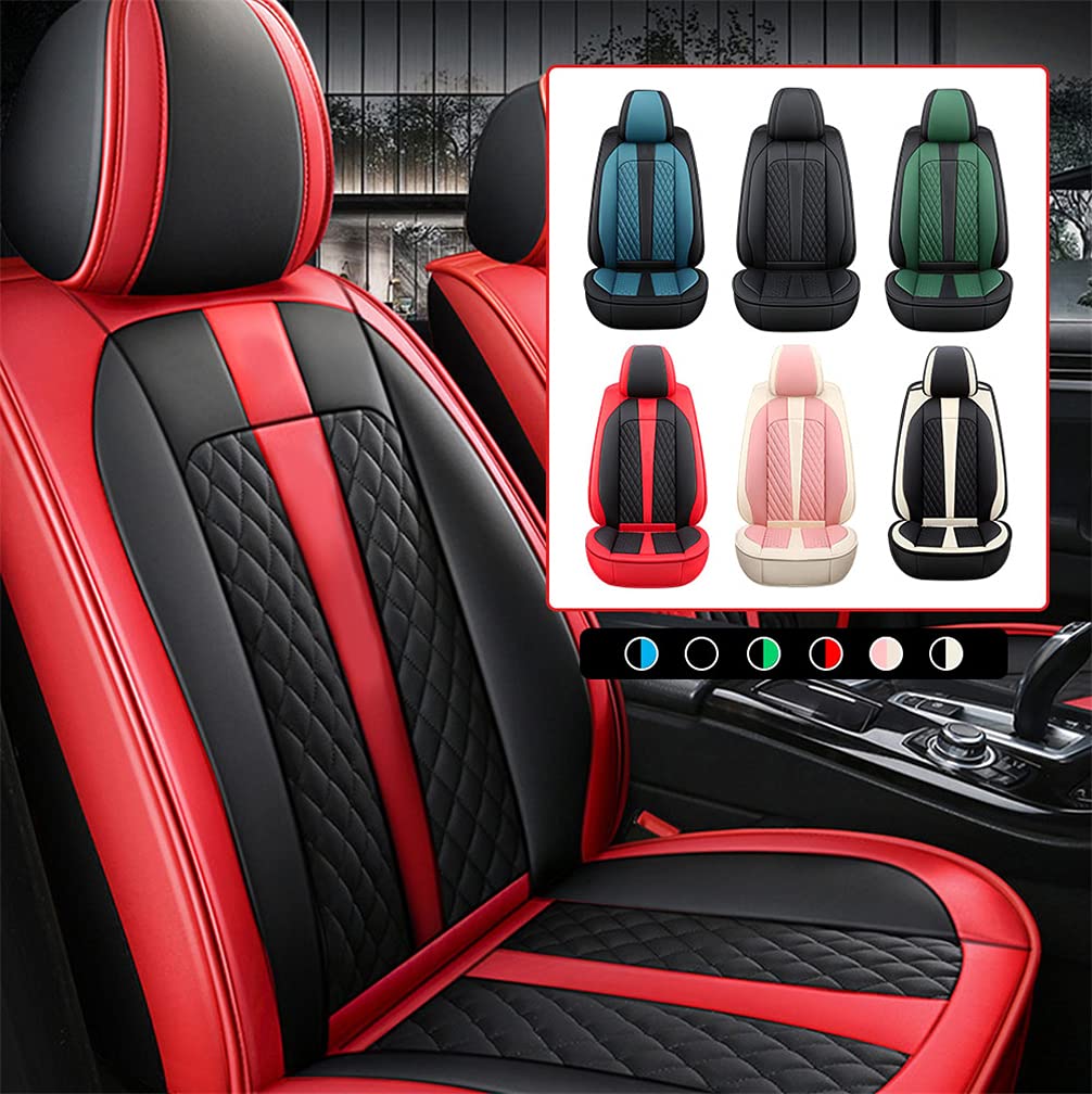 Premium Faux Leather Car Seat Covers for BMW 3 Series (318i 320i 325i 330i 335i) - Front Seat Protectors in Black & Red | Perfect for Daily Commute & Road Trips