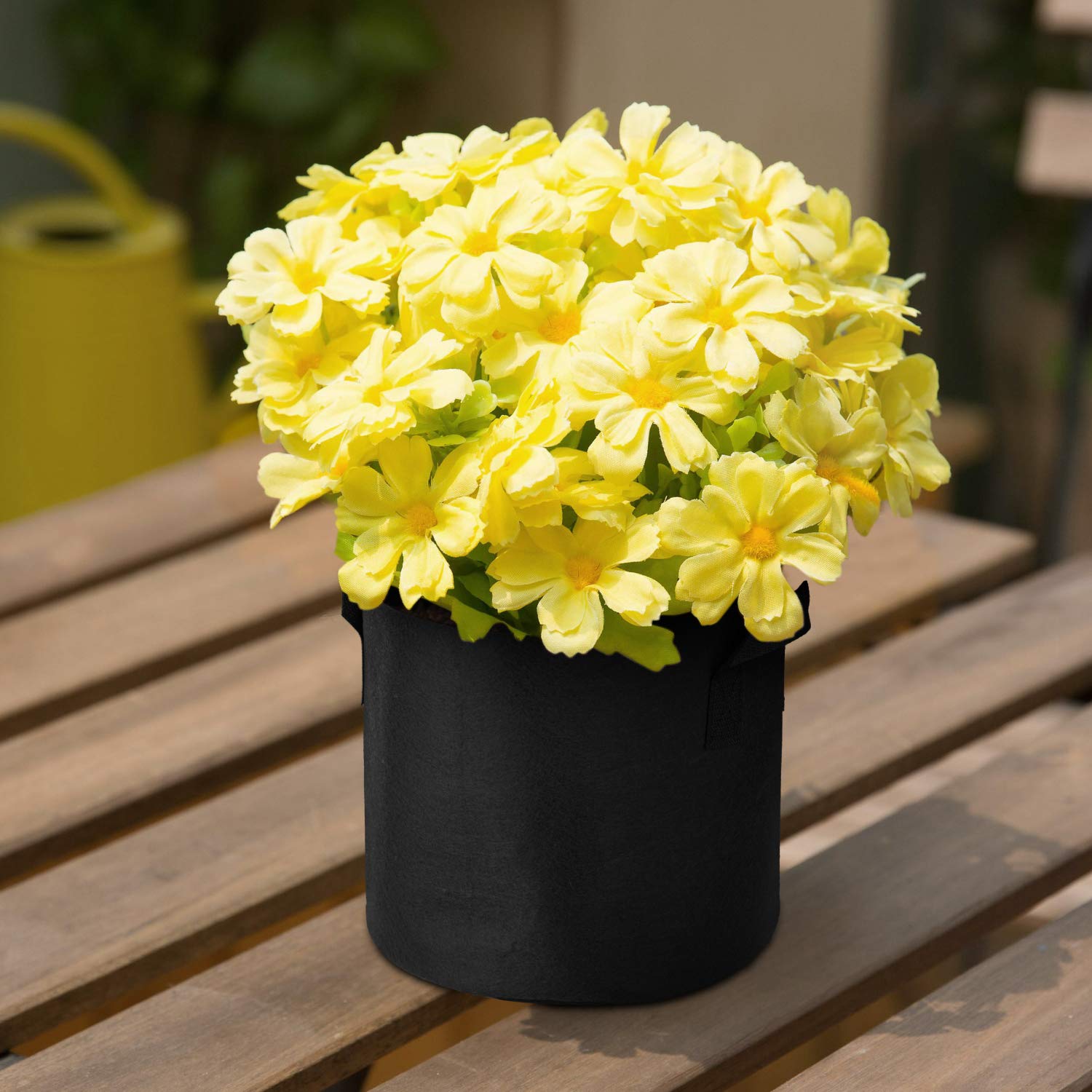 6-Pack 1 Gallon Heavy Duty Grow Bags - Thickened Nonwoven Fabric Plant Pots with Handles for Vegetables, Herbs & Flowers (Black) - Perfect for Indoor Gardening, Balcony Planting & Hydroponic Systems