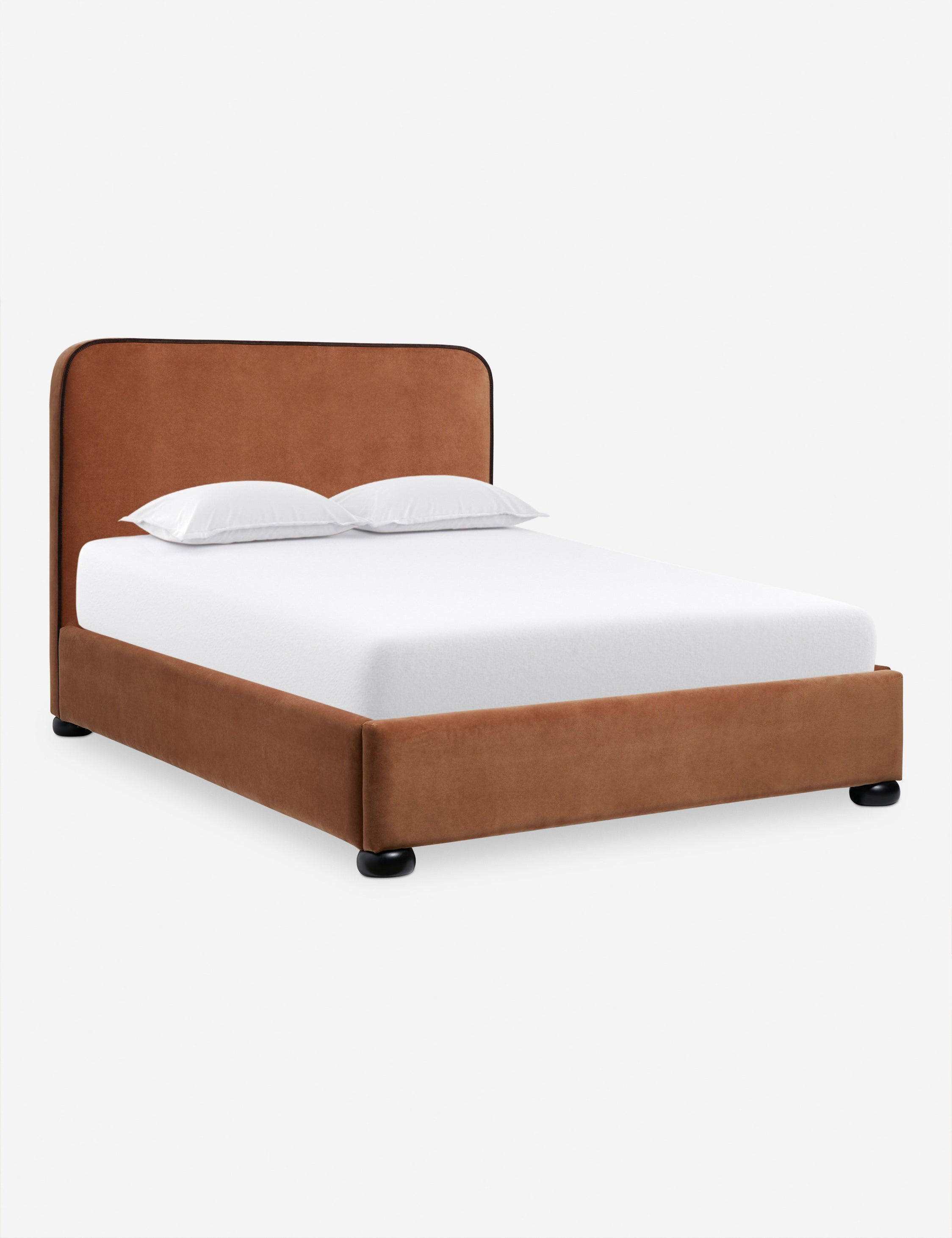 Bishop Platform Bed Frame - Queen Size, Modern Minimalist Wooden Bed with Headboard - Perfect for Bedroom, Guest Room & Small Spaces