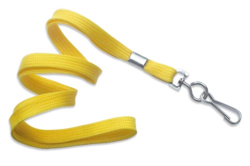 100 Pack Yellow Lanyards with Swivel Hook - Durable Specialist ID Badge Holders for Schools, Events & Workplace Safety (Bulk Discount)