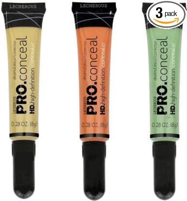 Willyard Beauty Natural HD Pro Concealer - Orange, Yellow, Green Color Correcting Makeup for Dark Circles & Blemishes | Perfect for Everyday Makeup & Professional Use