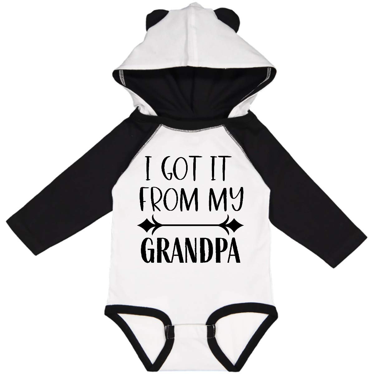 Inktastic I Get It from My Grandpa Funny Long Sleeve Baby Bodysuit - Cute Infant Outfit for Family Photos & Grandparents Day