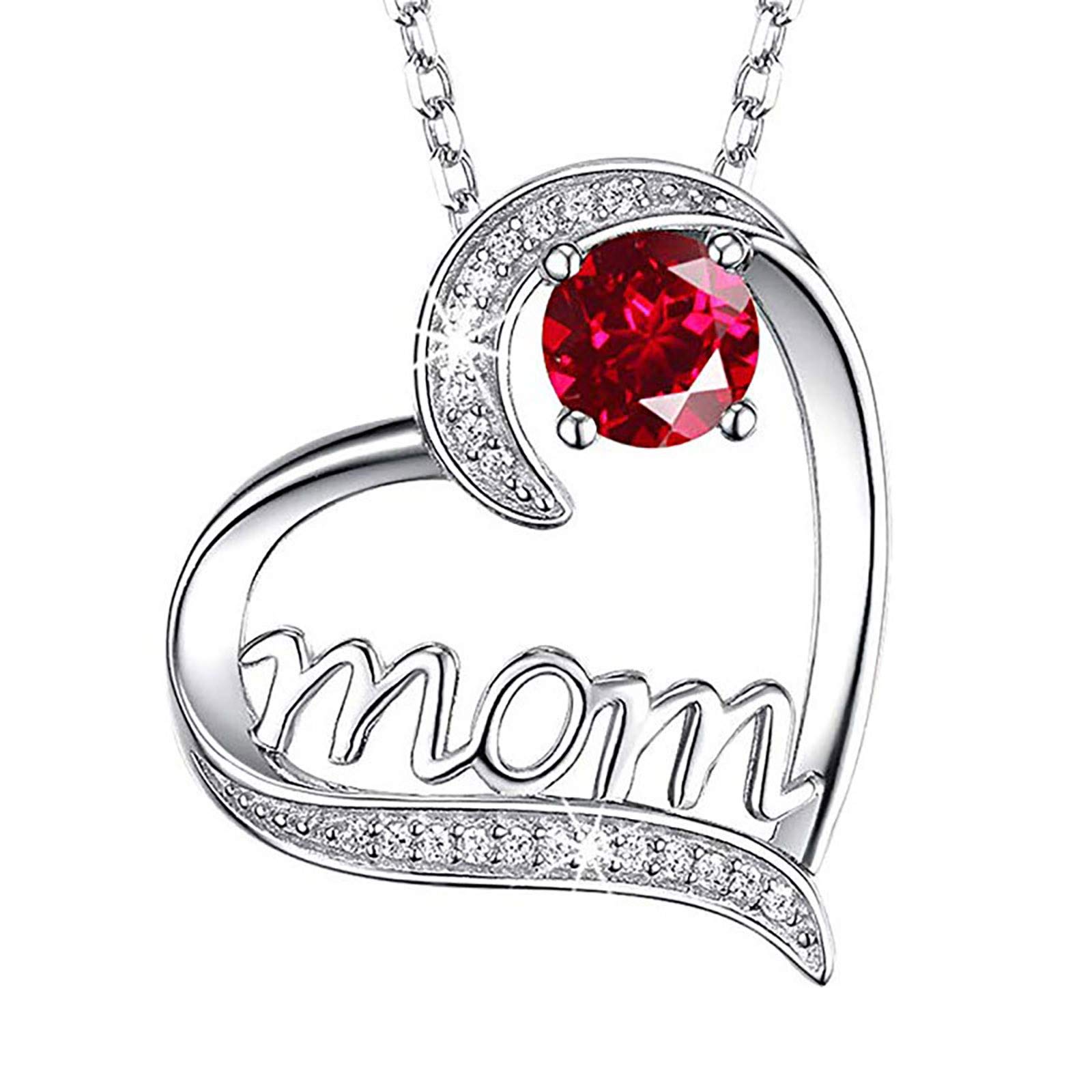 Kiosan MOM Copper Smart Day Jewelry Necklace - Valentine's Love Pendant with Letter Charm (Red, One Size) - Perfect Gift for Anniversary, Birthday & Mother's Day