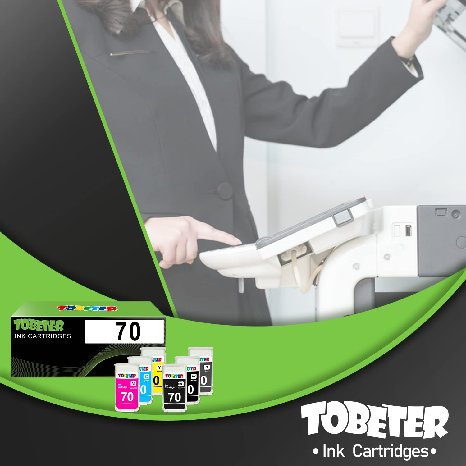 HP 70 Ink Cartridge 130ML - 6 Pack for DesignJet Printers - Office & Graphic Design Use