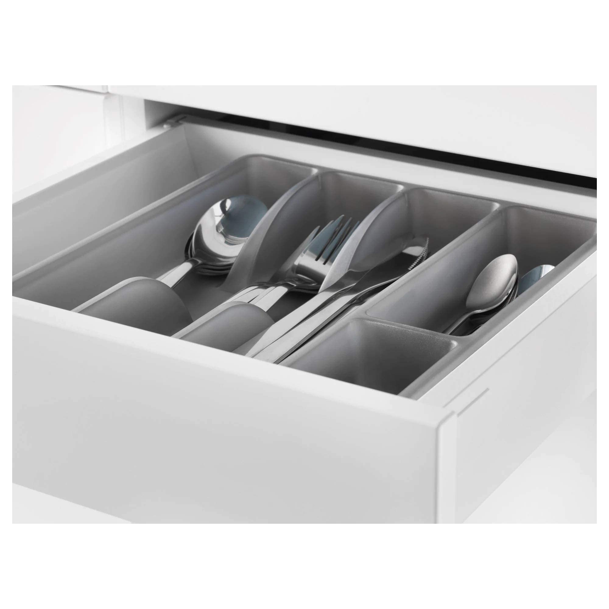 Ikea Cutlery Tray Organizer - 2 Pack Grey Drawer Insert (31x26 cm) for Kitchen Utensils & Silverware Storage - Perfect for Drawers and Cabinets Organization