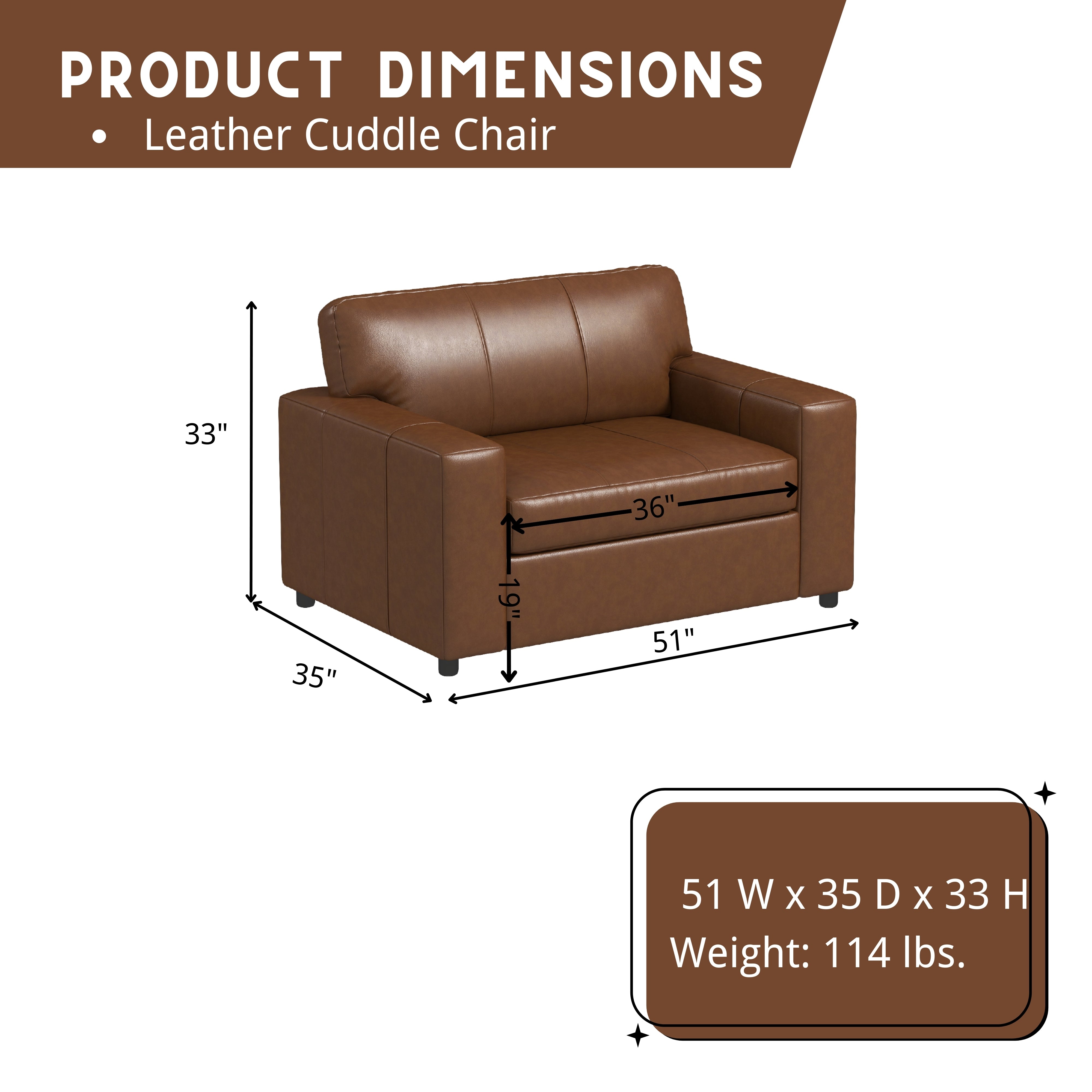 Roundhill Furniture Sakan Genuine Leather Upholstered Cutler Lounge Chair - Modern Living Room Accent Chair for Home Office & Reading Nook