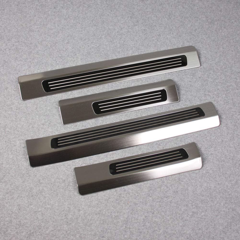 Volvo XC90 Door Sill Plate Cover (2016-2025) - Exterior Stainless Steel Scuff Guard Trim - Silver Finish for Car Protection & Style Upgrade - Perfect for SUVs, Off-Roading & Luxury Vehicle Customization