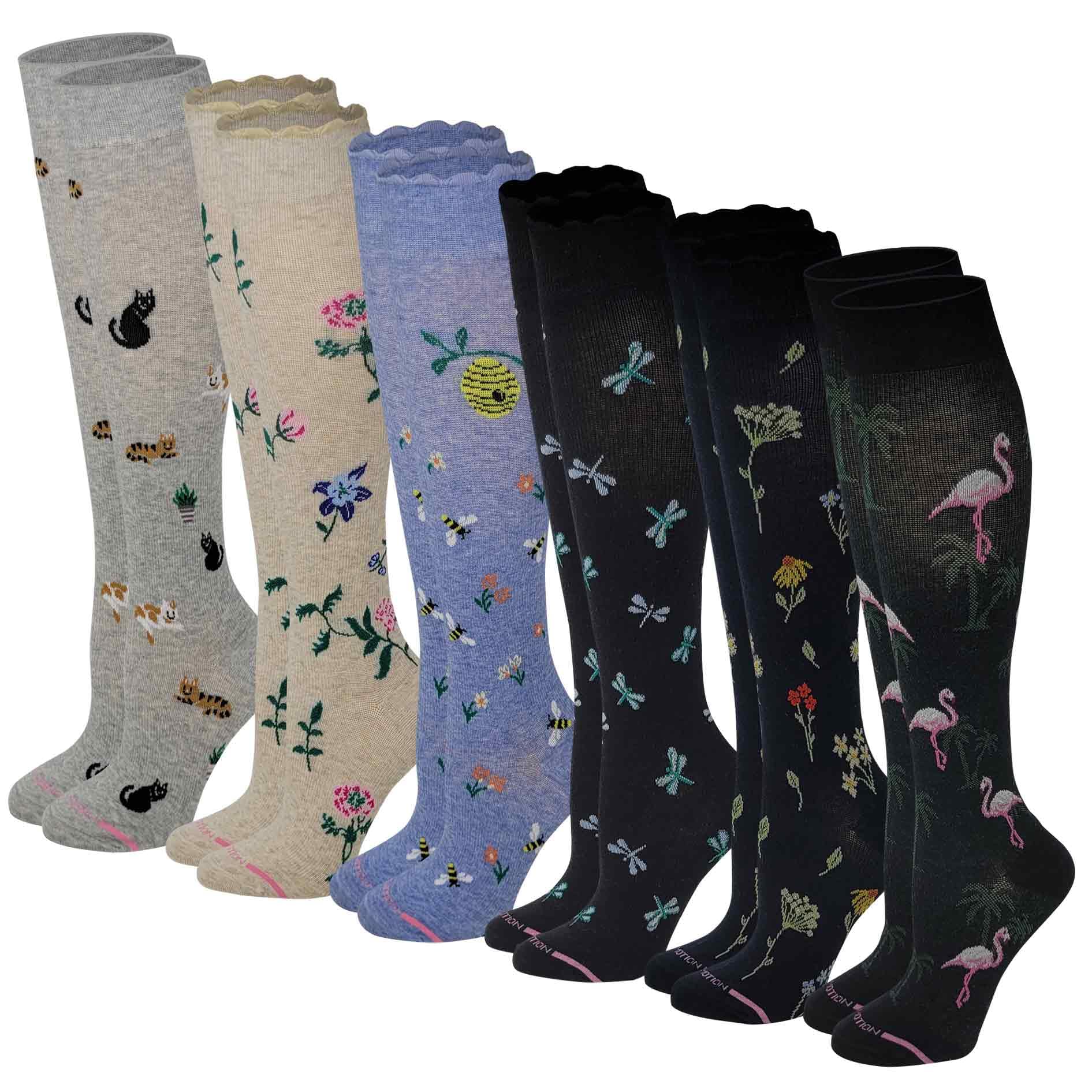 Best Women's Compression Socks for Circulation & Swelling Relief - Medical Grade 20-30 mmHg Graduated Support (6-Pack) - Perfect for Nurses, Travel & Pregnancy
