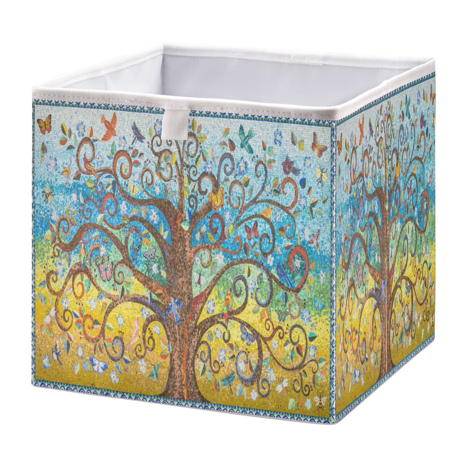 DOMIKING 11 Inch Foldable Fabric Storage Bins - Closet Organizer with Sturdy Handle for Bedroom, Shelves & Linen Storage | Perfect for Closet Organization, Underbed Storage & Kids Toy Baskets
