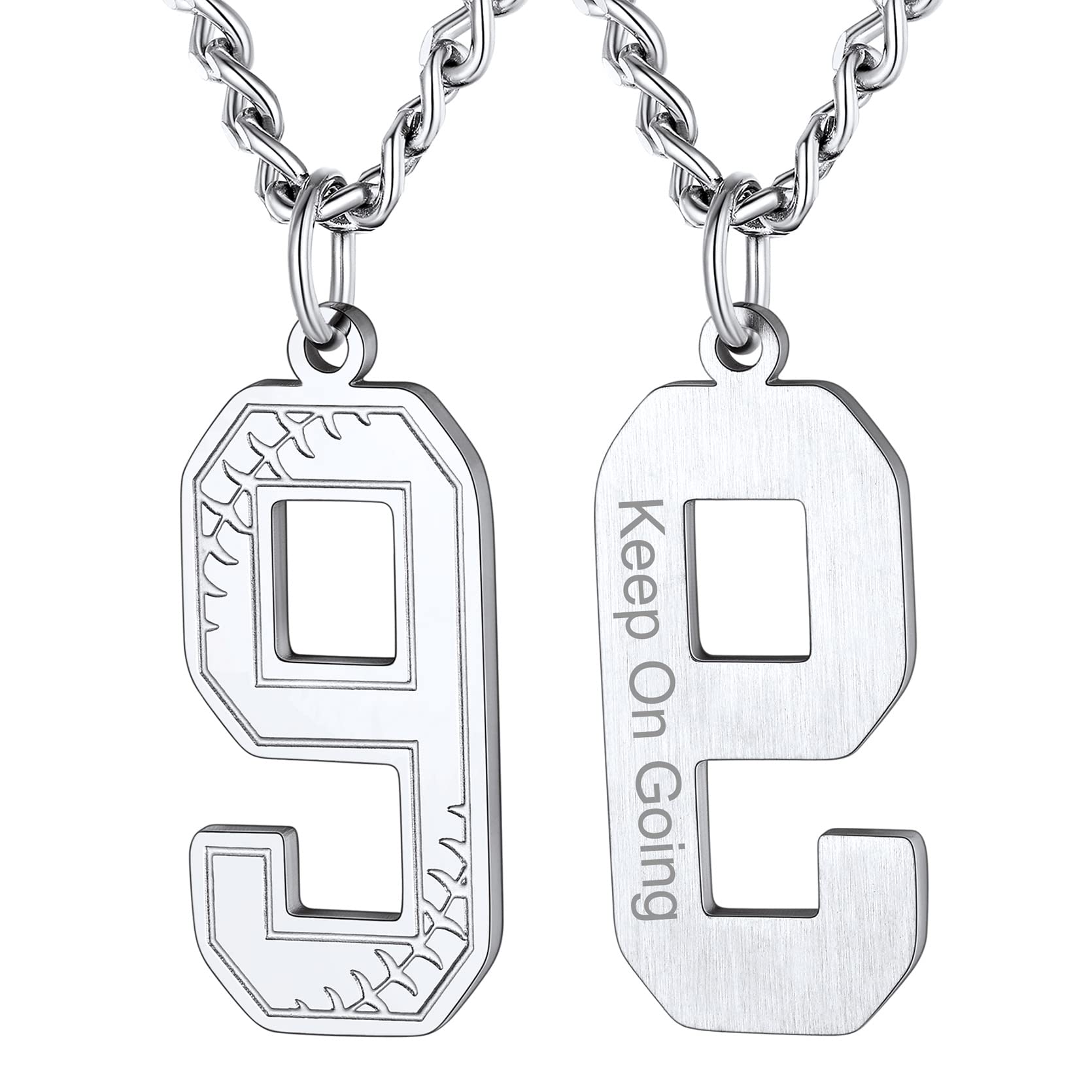 Custom Baseball Number Necklace for Men & Teens - Personalized Sports Pendant Gift for Baseball Fans, Players & Coaches - Perfect for Games, Training & Fan Events