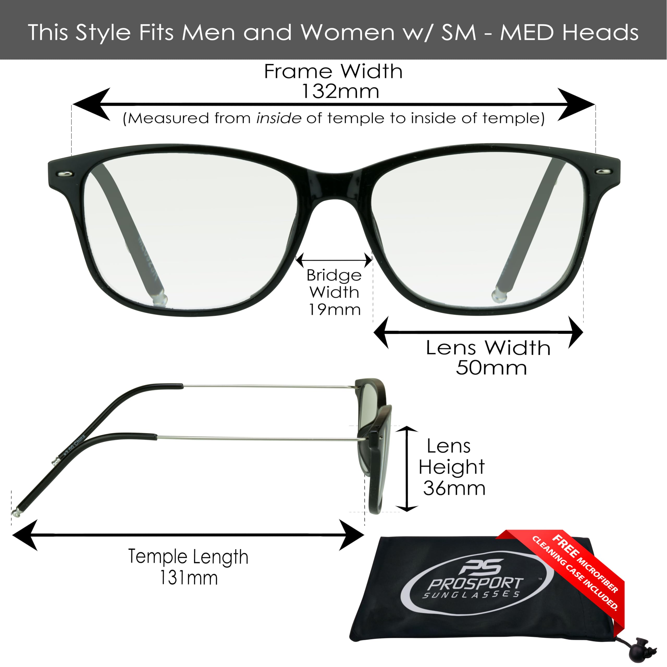 ProSPORT Retro Reading Glasses with Stud Design - Lightweight Wire Frame for Men & Women - Perfect for Reading, Computer Use, and Fashion Accessories