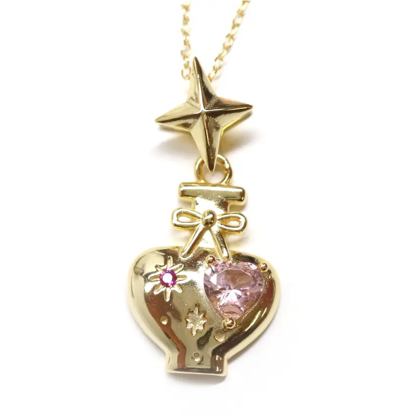 Love Potion Pendant Necklace - Romantic Heart Charm Jewelry for Women - Perfect Gift for Valentine's Day, Anniversary & Date Night