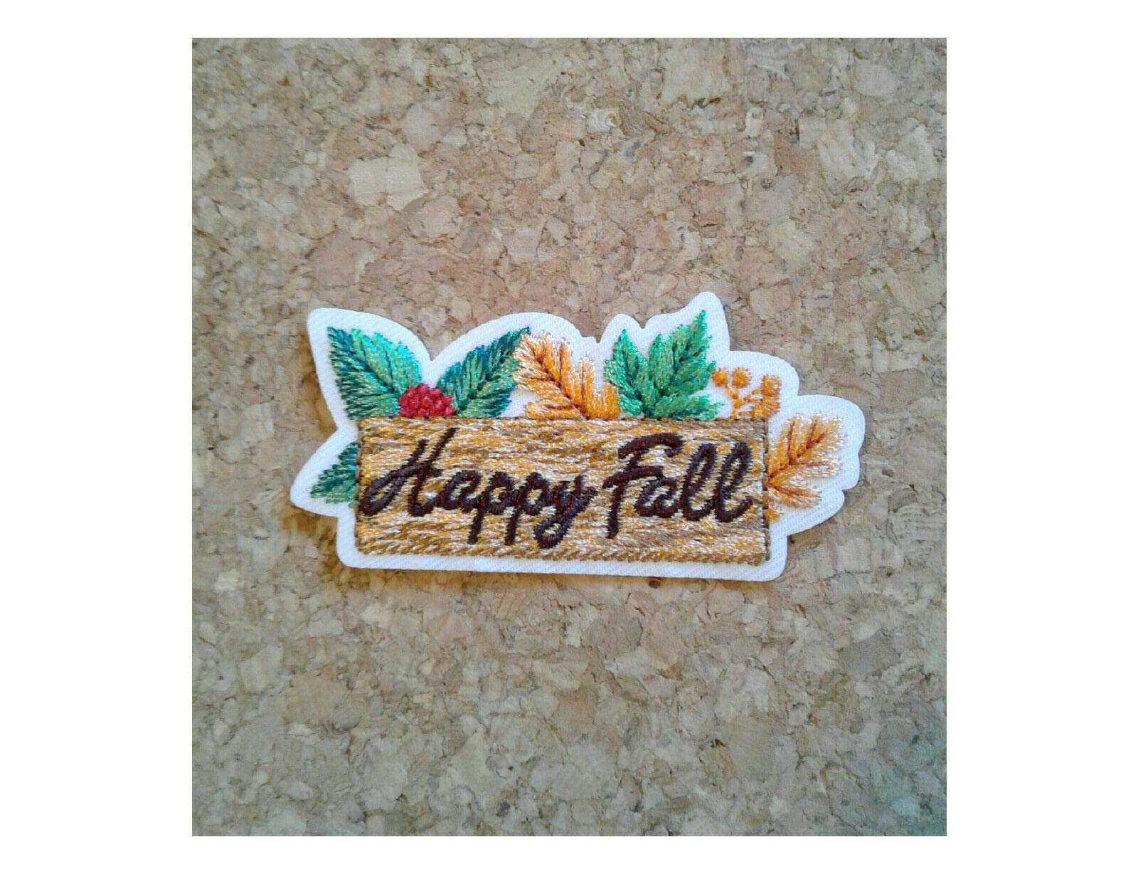 Autumn Leaves Embroidered Iron-On Applique Patch for DIY Crafts, Jackets, Hats & Bags – Happy Fall Decorations