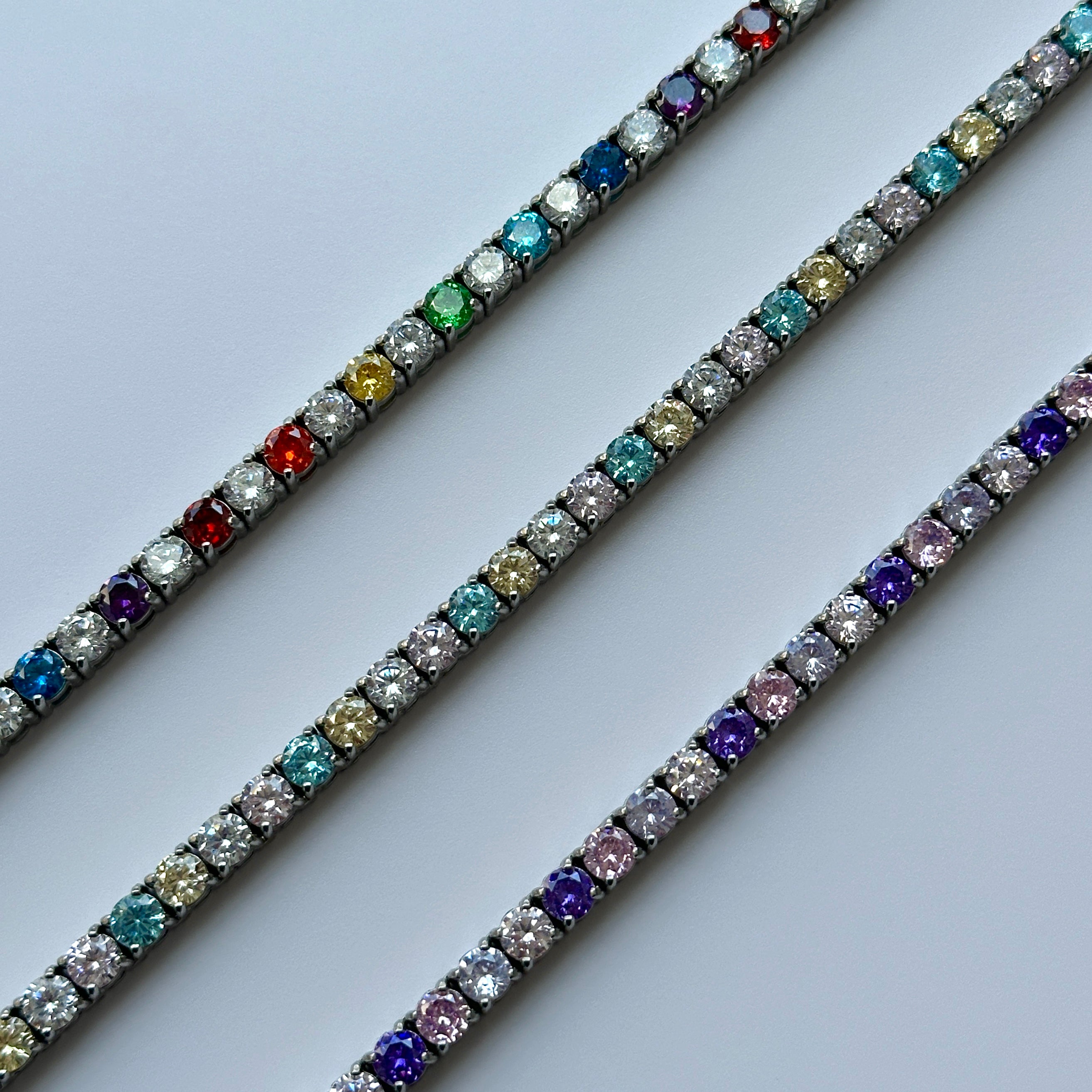 Stainless Steel 4mm Rainbow Tennis Chain for Men & Women - Perfect for Hip Hop Jewelry, Streetwear Fashion & Everyday Wear