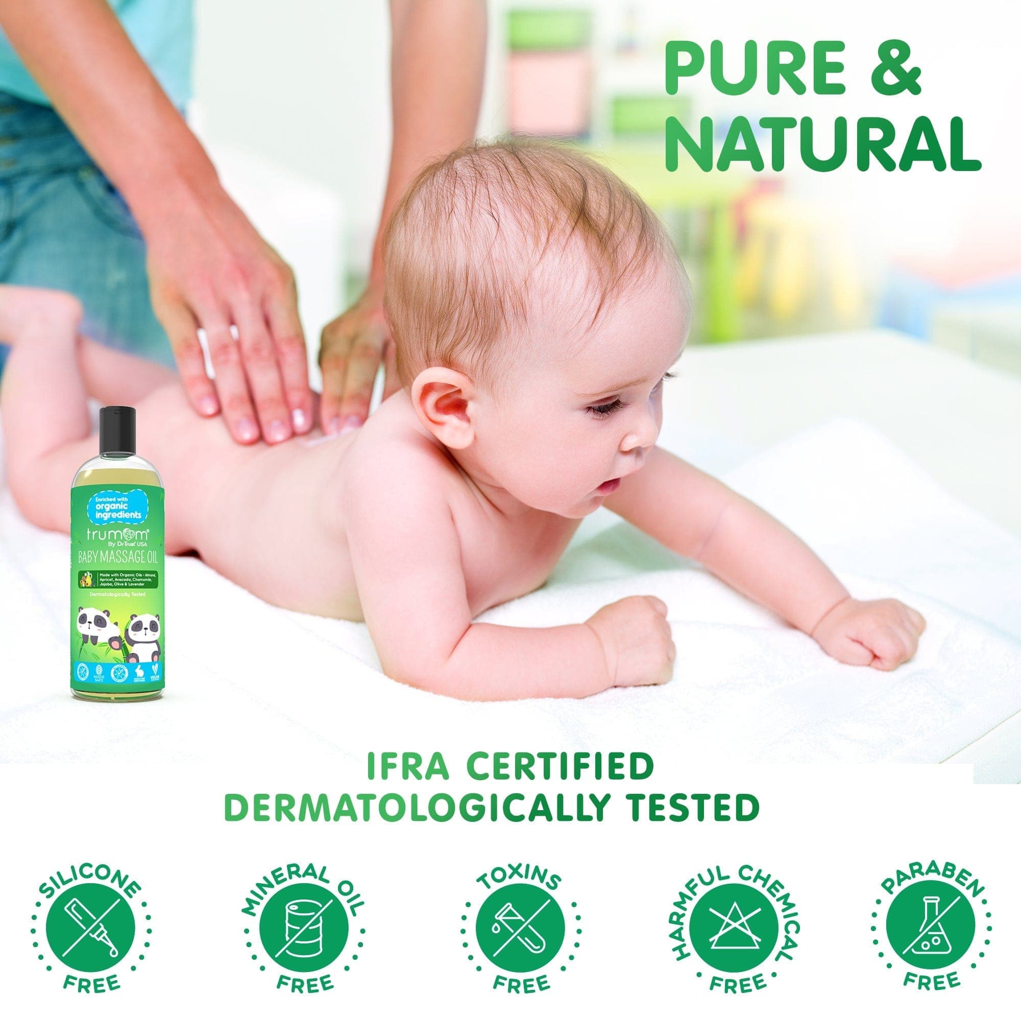 Trumom USA Organic Massage Oil 100ml - Australian Made, Toxin-Free & Safe Certified for Sensitive Skin | Perfect for Aromatherapy, Couples Massage & Relaxation at Home