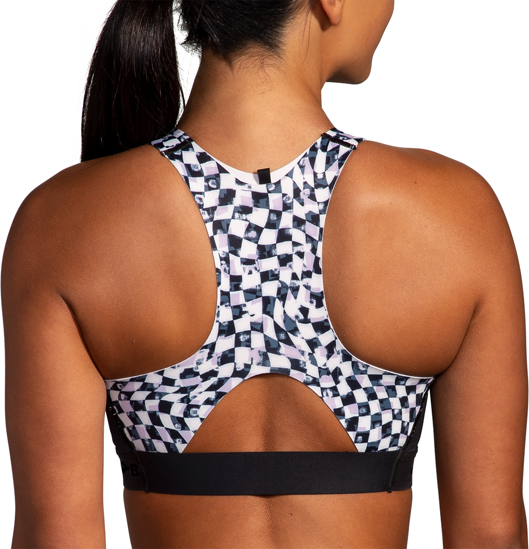 Women's Drive 3 Pocket Run Bra - High Support Sports Bra for Running & Workouts (Black/White) - Perfect for Gym, Jogging & High-Intensity Training