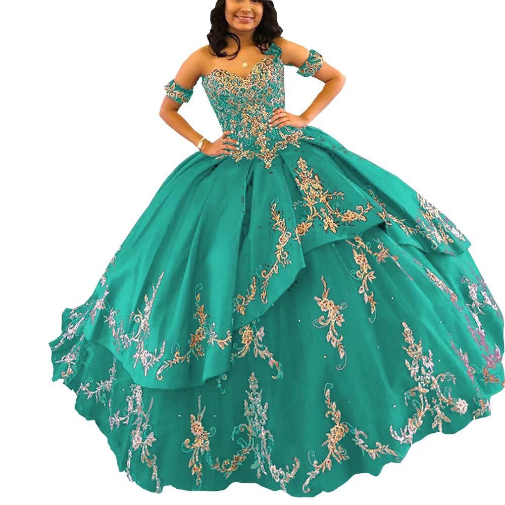 Exquisite Beaded Ball Gown for Sweet 16 & Quinceañera - Elegant Ruffle Princess Prom Dress for Graduation 2025 | Perfect for Formal Dances, Birthday Celebrations & Special Occasions