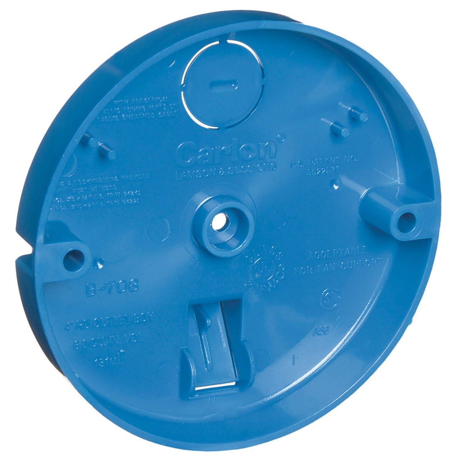Carlon Lamson & Sessions B708-SHK Shallow Ceiling Fan Outlet Box - Heavy Duty Metal Electrical Box for Secure Ceiling Fan Installation - Perfect for Home, Office, and Commercial Use