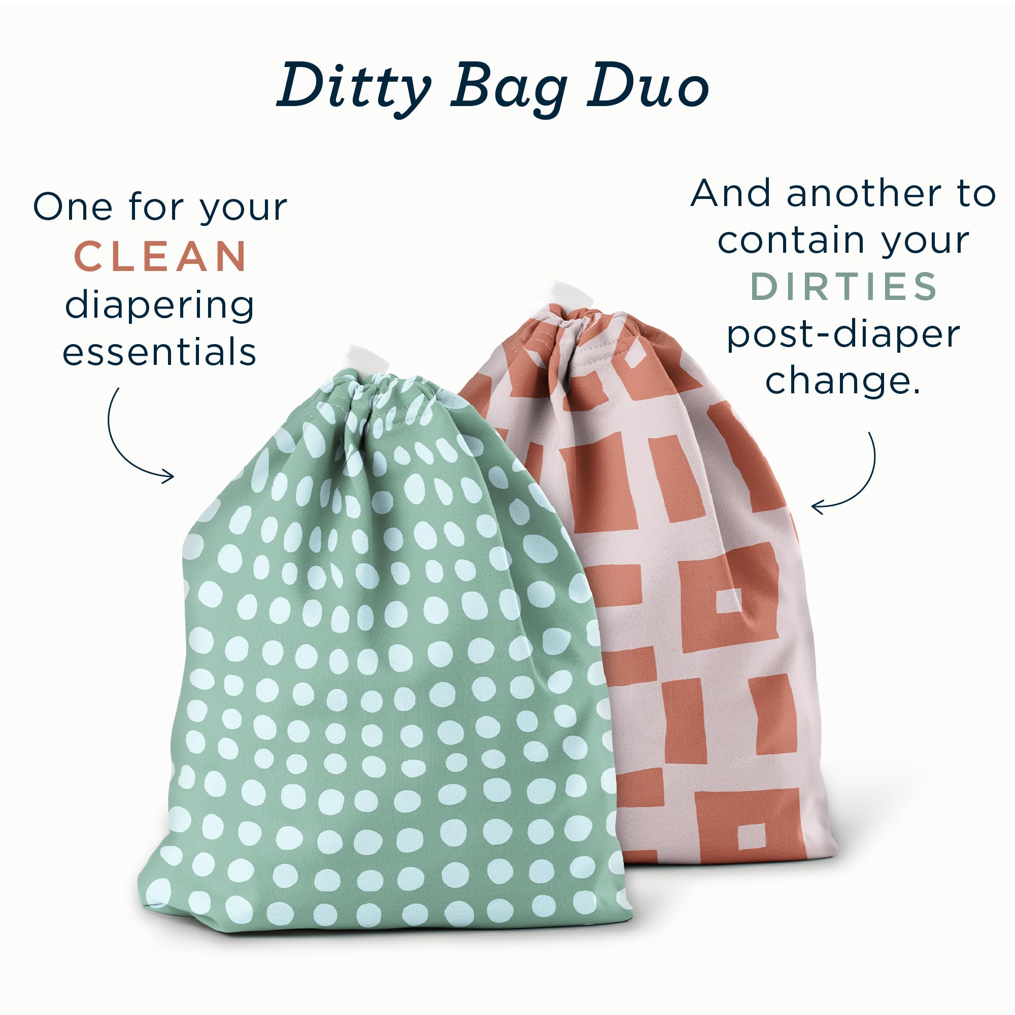 Waterproof Wet Dry Bags for Diapers & Swimsuits - Gym & Travel Essentials (Pack of 2)