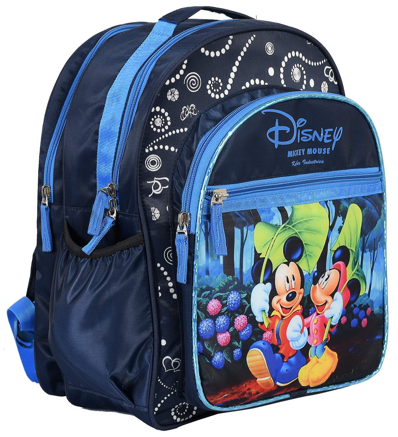 15 Inch Blue Cartoon Character Print Polyester Kids School Backpack - Lightweight & Durable Bookbag for Boys & Girls - Perfect for Elementary School, Travel & Daily Use