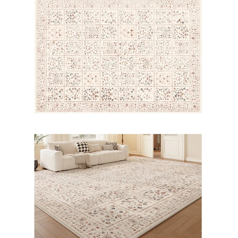 Adley Persian Faux Wool Waterproof Area Rug - Non-Slip Soft Living Room Rug for Bedroom, Dining Room, and Home Decor