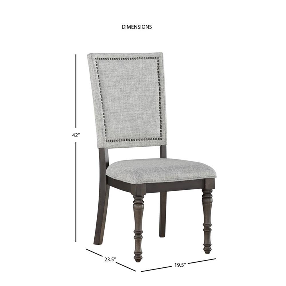 Steve Silver Linnett Sagebrush Upholstered Dining Chairs - Gray Set of 2, Modern Comfortable Kitchen & Dining Room Chairs for Home, Restaurant, or Office Use