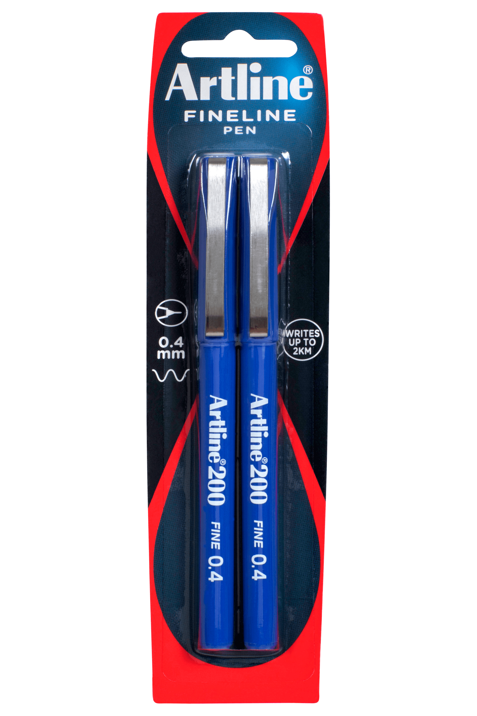 Artline 200 Bright Fineliner Pen 0.4mm Blue - 2 Pack Set for Journaling, Sketching & Note Taking - Vibrant Waterproof Ink for Artists, Students & Office Use